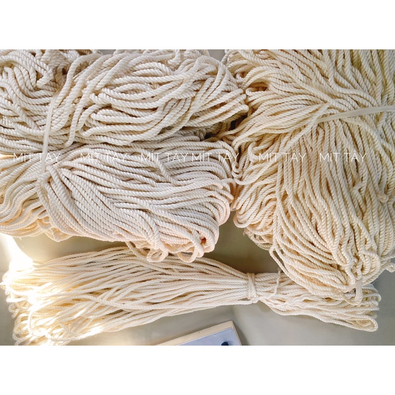 Dây Thừng Cotton Trang Trí 20m, Dây Làm Túi Rút Size 3mm, 4mm, 5mm