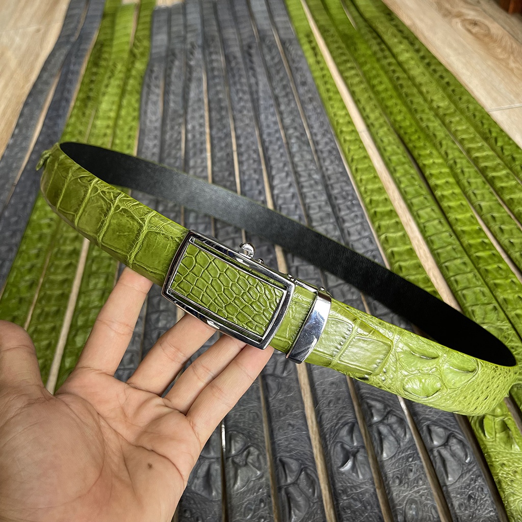 Thắt Lưng Nam Da Cá Sấu Thật 100%, Loại Da Gai Liền Nguyên Con S348 Size Rộng 3.4cm Và 3.8cm Đủ Màu Sắc Bảo Hành 2 Năm