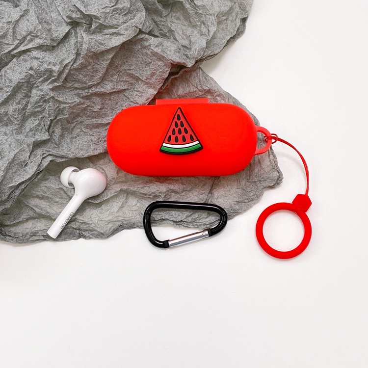 Vỏ Bảo Vệ Hộp Sạc Tai nghe không dây Huawei Freebuds SE Bằng Silicon Họa Tiết Trái Cây Dễ Thương DIY