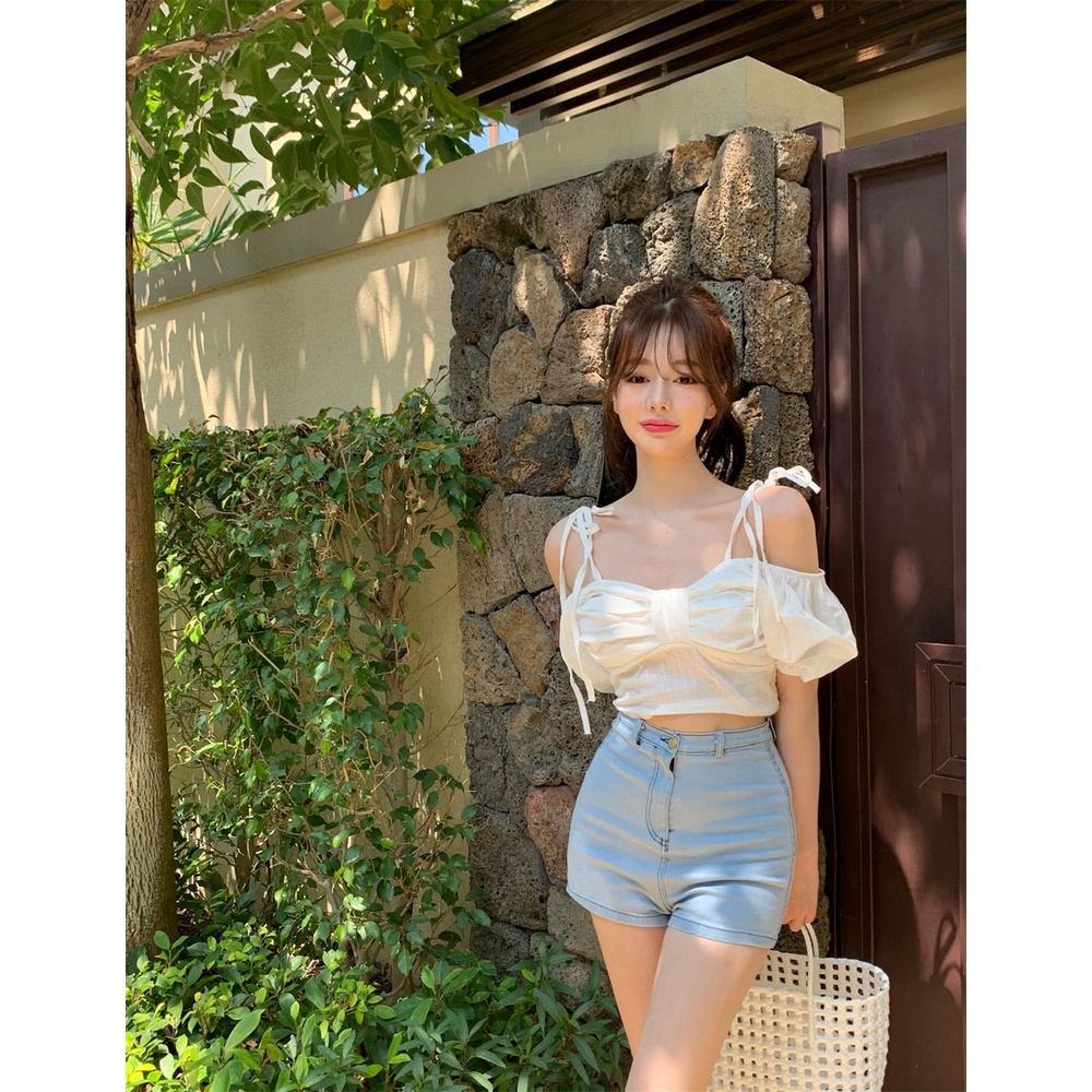 Porozi  Áo trễ vai  phong cách Hàn Quốc xinh xắn cho nữ