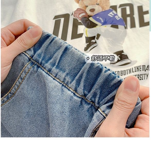 Quần Short Denim Rách Phong Cách Mới 2022 Cho Bé Trai