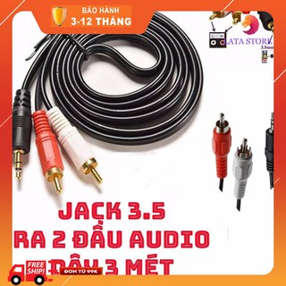 [ Freeship Đơn 99k Toàn Quốc ]  Cáp AV 3.5 Ra 2 Đầu Bông Sen 3M