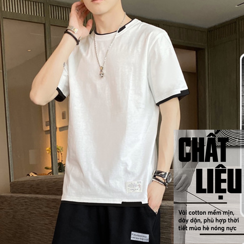 Áo thun nam TINOFUN Áo phông nam Unisex MK V cổ tròn vải cotton mềm mịn phong cách Hàn Quốc 5 màu cao cấp