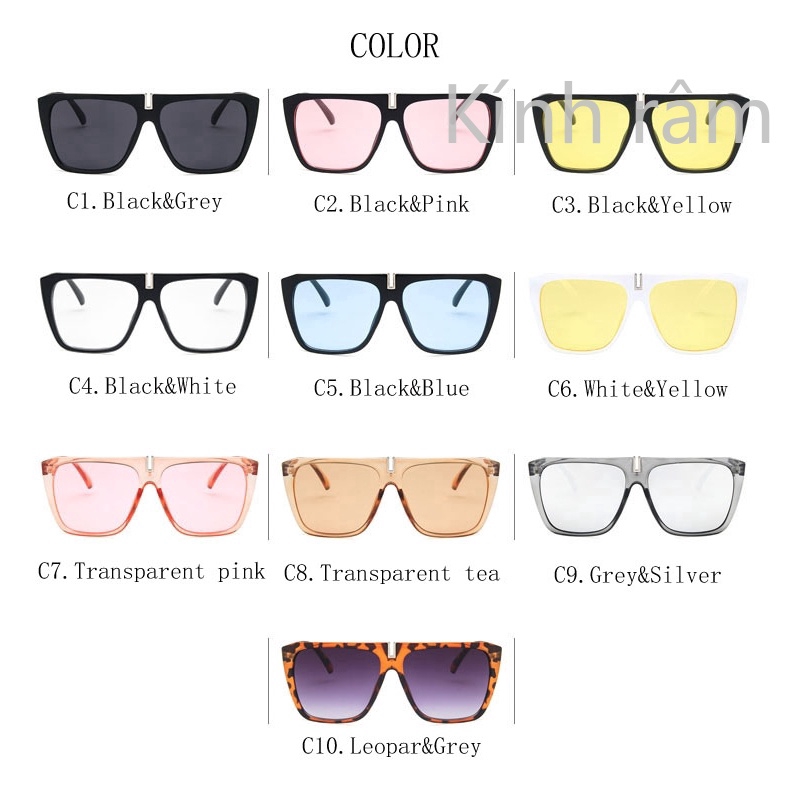 Kính mát nữ gọng vuông cổ điển chống tia UV400