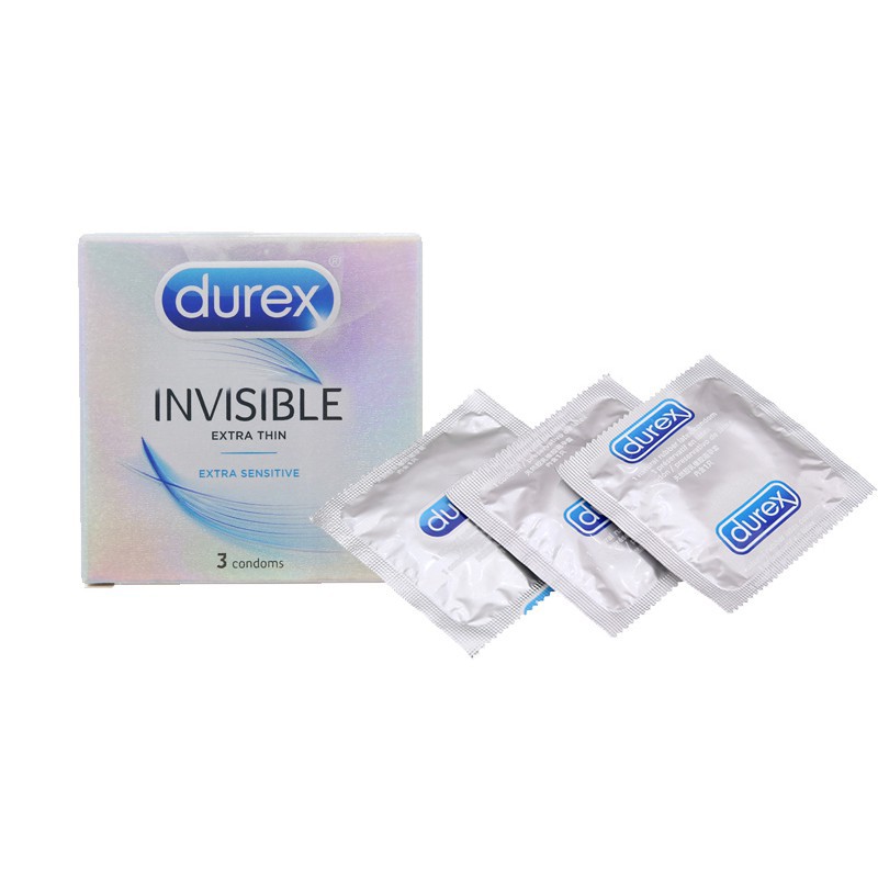 Bao cao su Durex invisible Siêu Mỏng, An Toàn Hiệu Quả Cao – Hộp 3 Cái