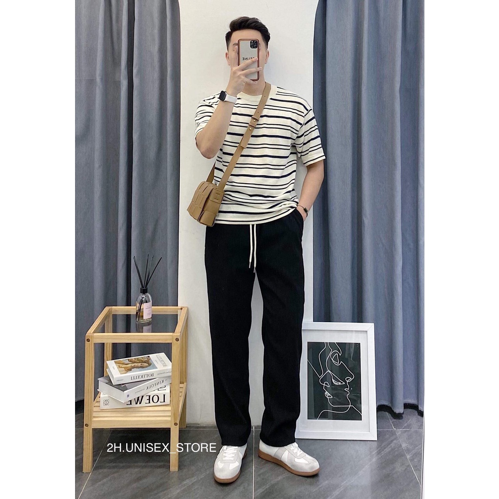 QUẦN BAGGY UNISEX NAM NỮ ỐNG SUÔNG CHẤT THUN DA CÁ LƯNG THUN THOẢI MÁI FULL 3 MÀU 2H.UNISEX_STORE