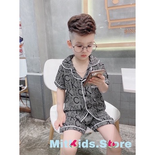 Pijama cho bé trai/gái,bộ pijama lụa cho bé (9-23kg)