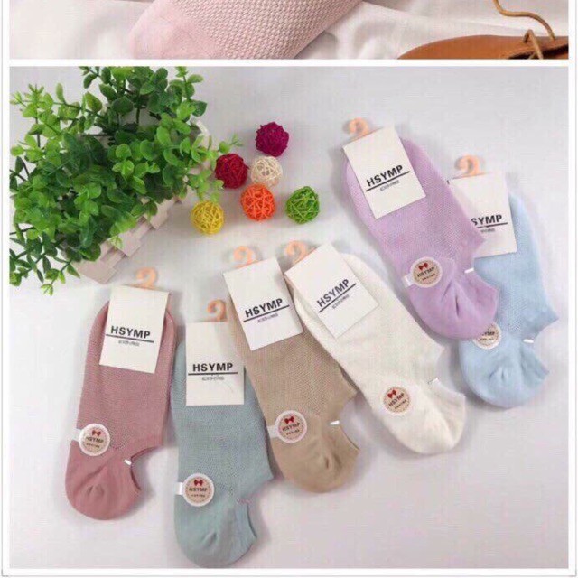 Set 10 đôi lưới nữ cổ ngắn hàng xuất Hàn Nhật kháng khuẩn chống hôi chân [ảnh thật]