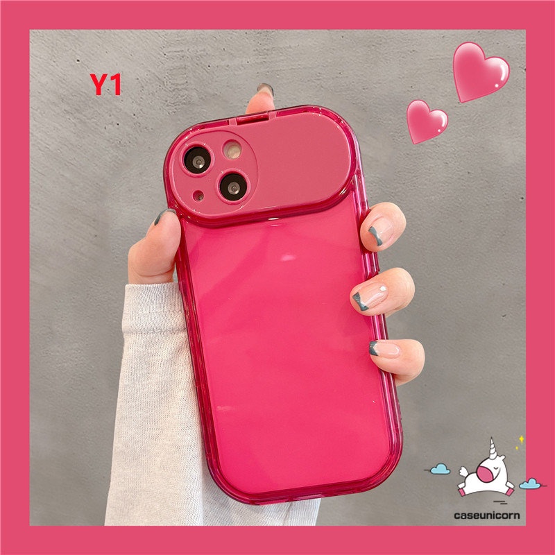 Ốp Điện Thoại Nắp Lật Mặt Gương Màu Trơn Kiêm Giá Đỡ Cho IPhone 14 Pro Max 14 Plus 12 13 Pro Max 13Pro 14Pro 12Pro Max