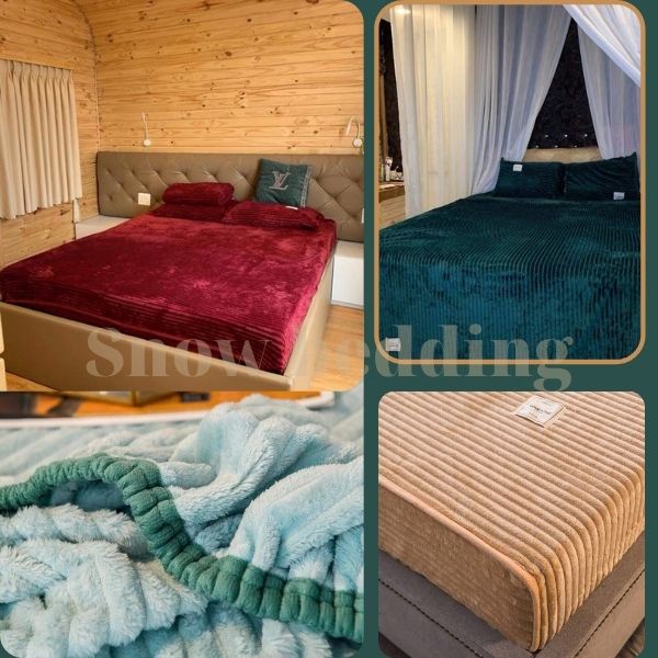 Bộ ga giường cao cấp nhung tăm,ga trải giường đẹp mịn thu đông