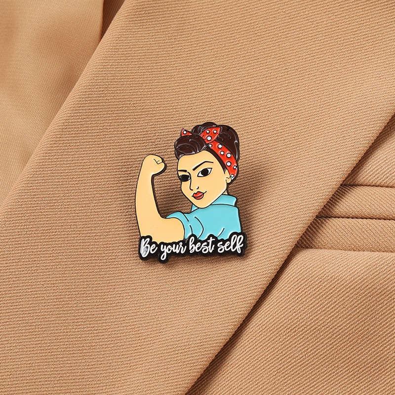 Be Your Best Self Enamel Pin Women Powers Brooch Clothes Lapel Badges Cap Bag Creative Jewelry Gift for Friends