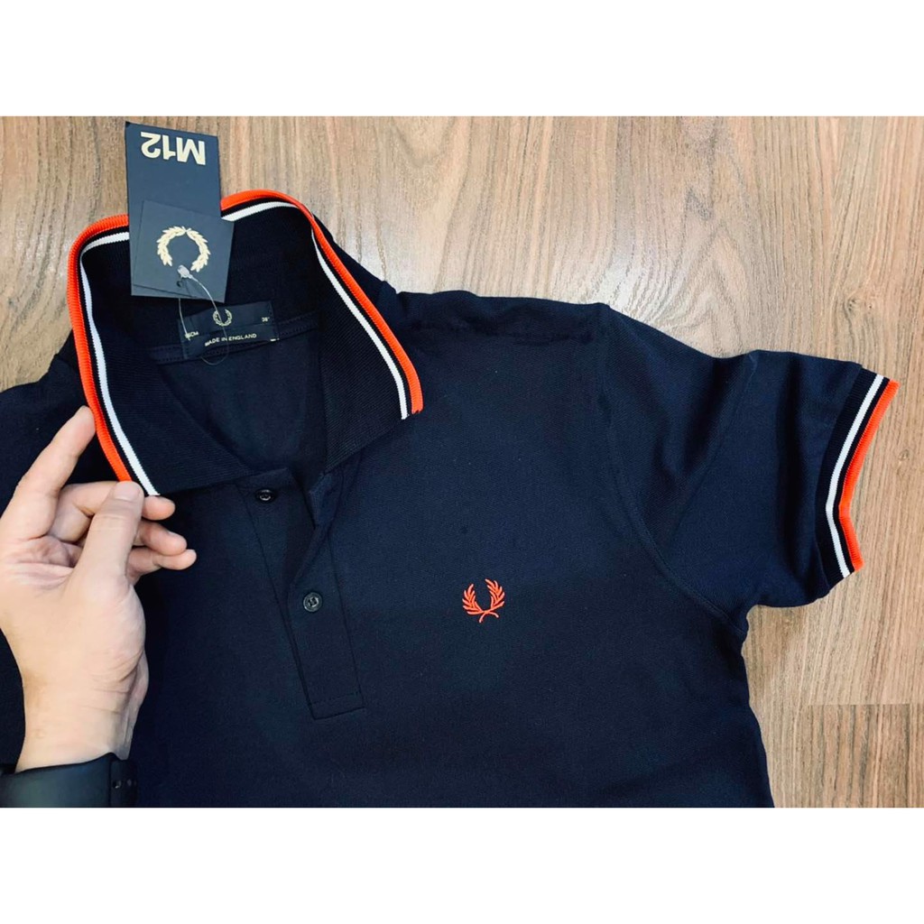 Polo cộc tay nam  Fred Perry cổ kẻ viền