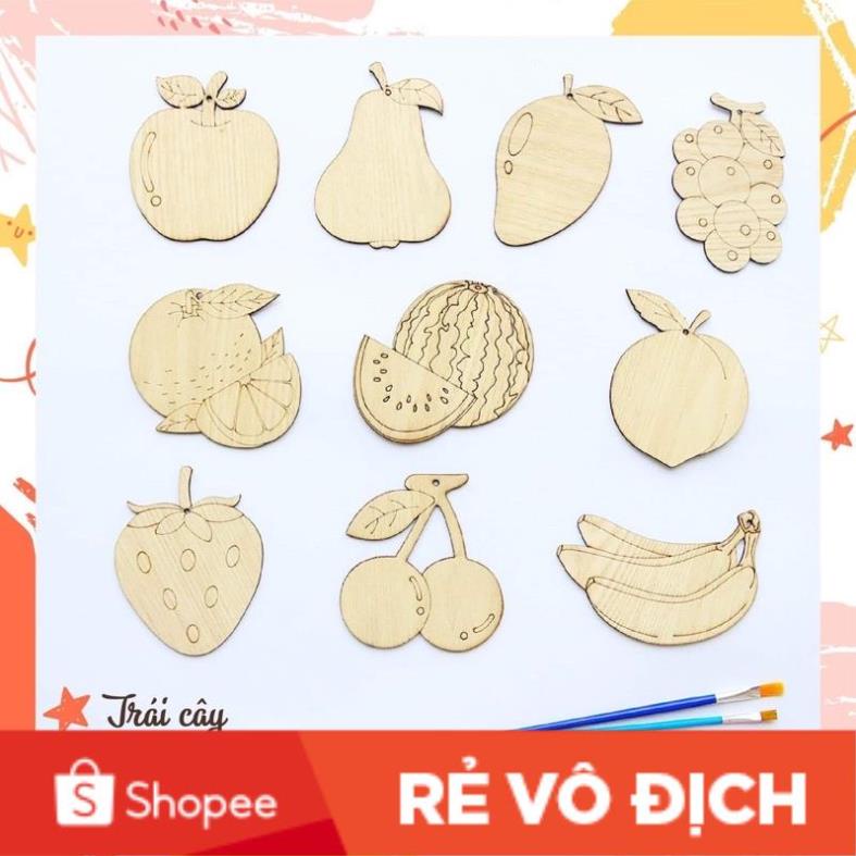 Combo 10 hình tô màu bằng gỗ bộ trái cây 🍉🍐 cho bé thoả sức khám phá