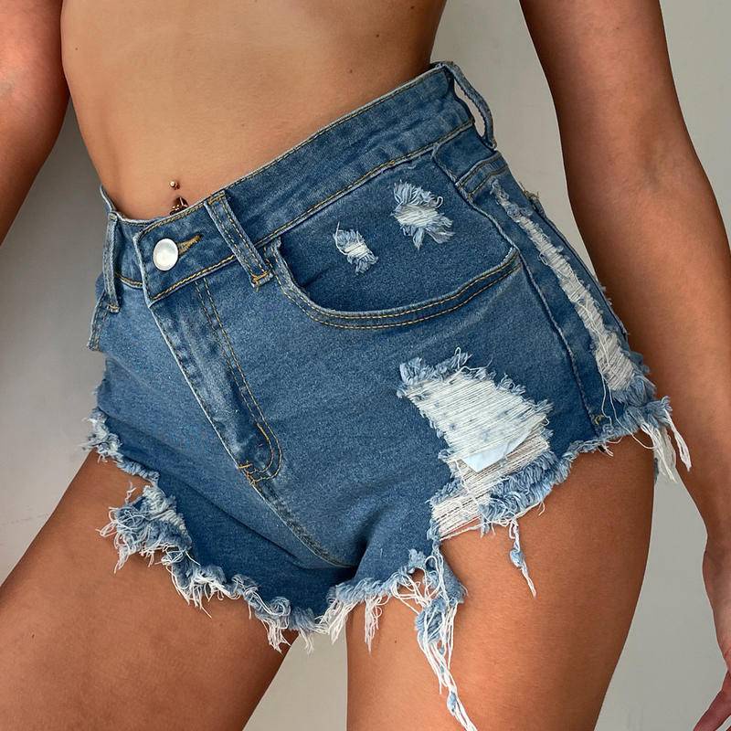 4006# Quần short Jean Rách Quyến Rũ Cho Nữ