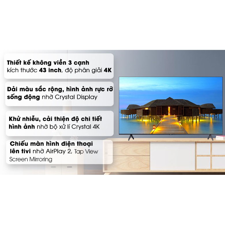 Smart Tivi Samsung 4K 43 inch UA43TU7000 nam 2020 moi 99.99% likenew con bao hanh 2 nam | BigBuy360 - bigbuy360.vn