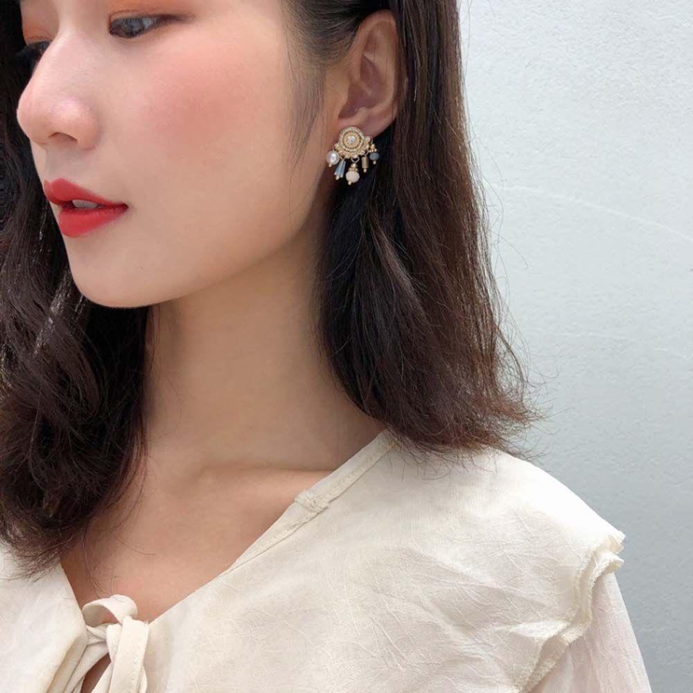 Hoa Tai Dáng Dài Phối Tua Rua Thiết Kế Sang Trọng Cho Nữ|Trang Sức Vòng Cổ