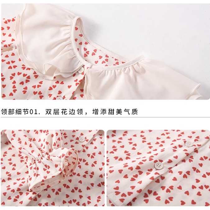 Áo Sơ Mi Chấm Bi Tay Loe Cổ Rộng Xinh Xắn Cho Bé Gái