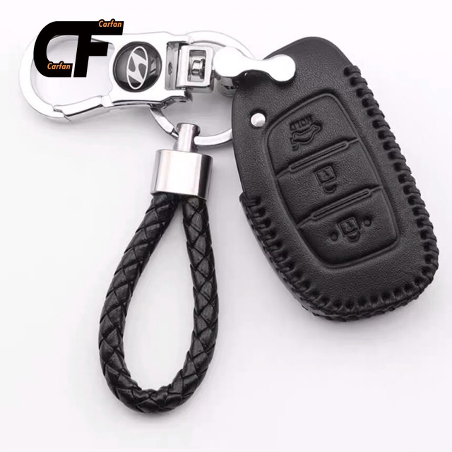 Bao da bọc bảo vệ cho đầu chìa khóa xe hơi Hyundai I10 Elantra 2020 Tucson Da Túi chìa khóa