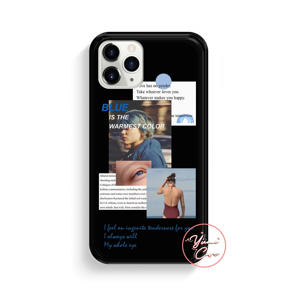 Ốp lưng điện thoại cho Iphone Samsung Vsmart Oppo Huawei Xiaomi Vivo Nokia Realme Poco Redmi TRONG - ĐEN Yumi Case