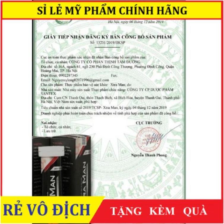 Tăng cường sinh lý nam, 1 người khỏe 2 người vui cả đêm  xtraman - hộp 20 viên sủi