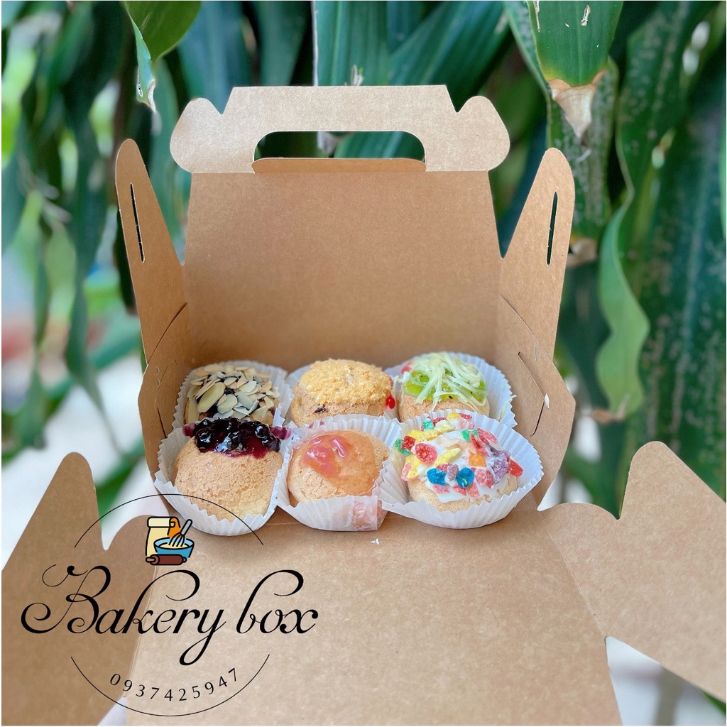 50 Hộp Giấy Kraft Quai Xách Đựng Kẹo, Bánh Ngọt, Su Sing