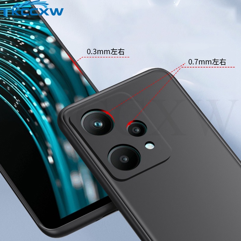 Ốp Điện Thoại Silicon Mềm Nhám Màu Đen Siêu Mỏng Cho Realme 8i 9i Q3S Q3t C35 9 Pro+ GT2 GT Neo 3 2 2T V25 Narzo 50