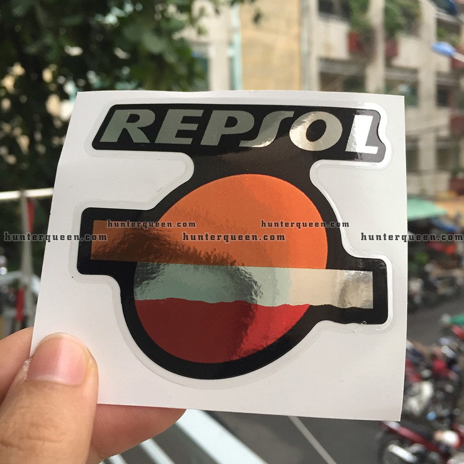 RepSol [7.4x6.7cm] chất liệu CROM. Decal cao cấp chống nước. Hình dán logo trang trí, in theo yêu cầu