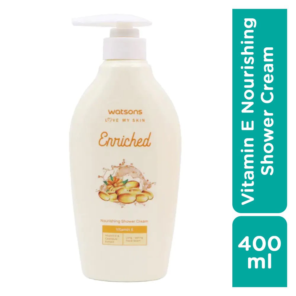 Kem Tắm Watsons Enriched Vitamin E Nourishing Chiết Xuất Vitamin E Nuôi Dưỡng Làn Da 400ml