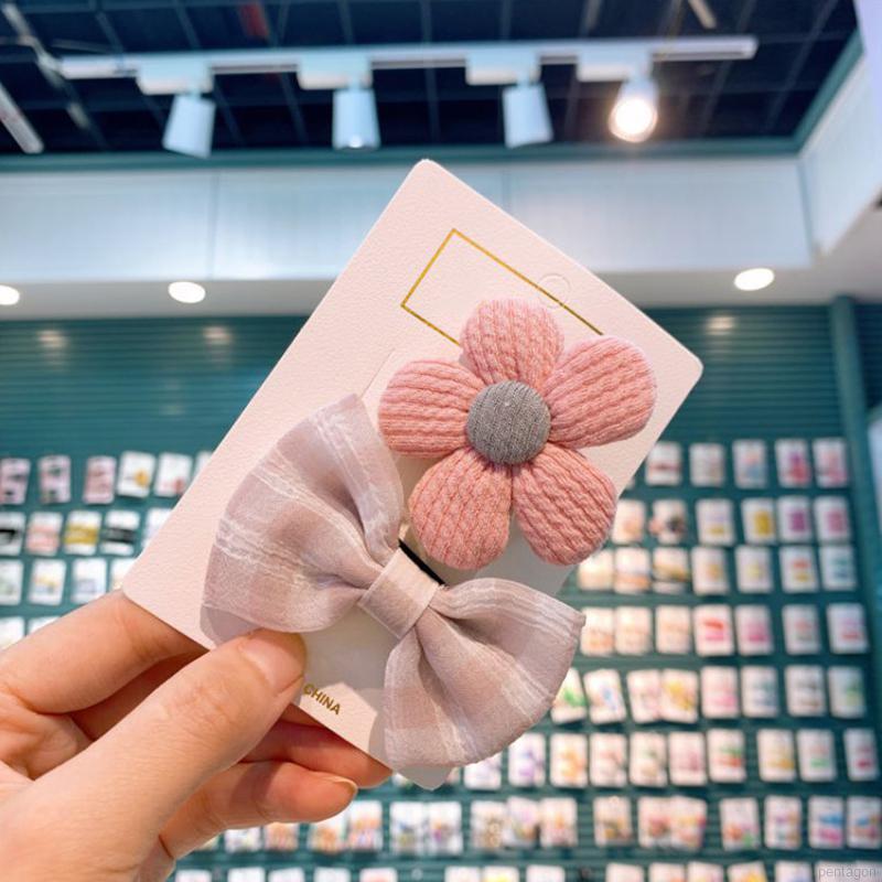Set 2 Kẹp Tóc Nơ Xinh Xắn Dành Cho Bé Gái