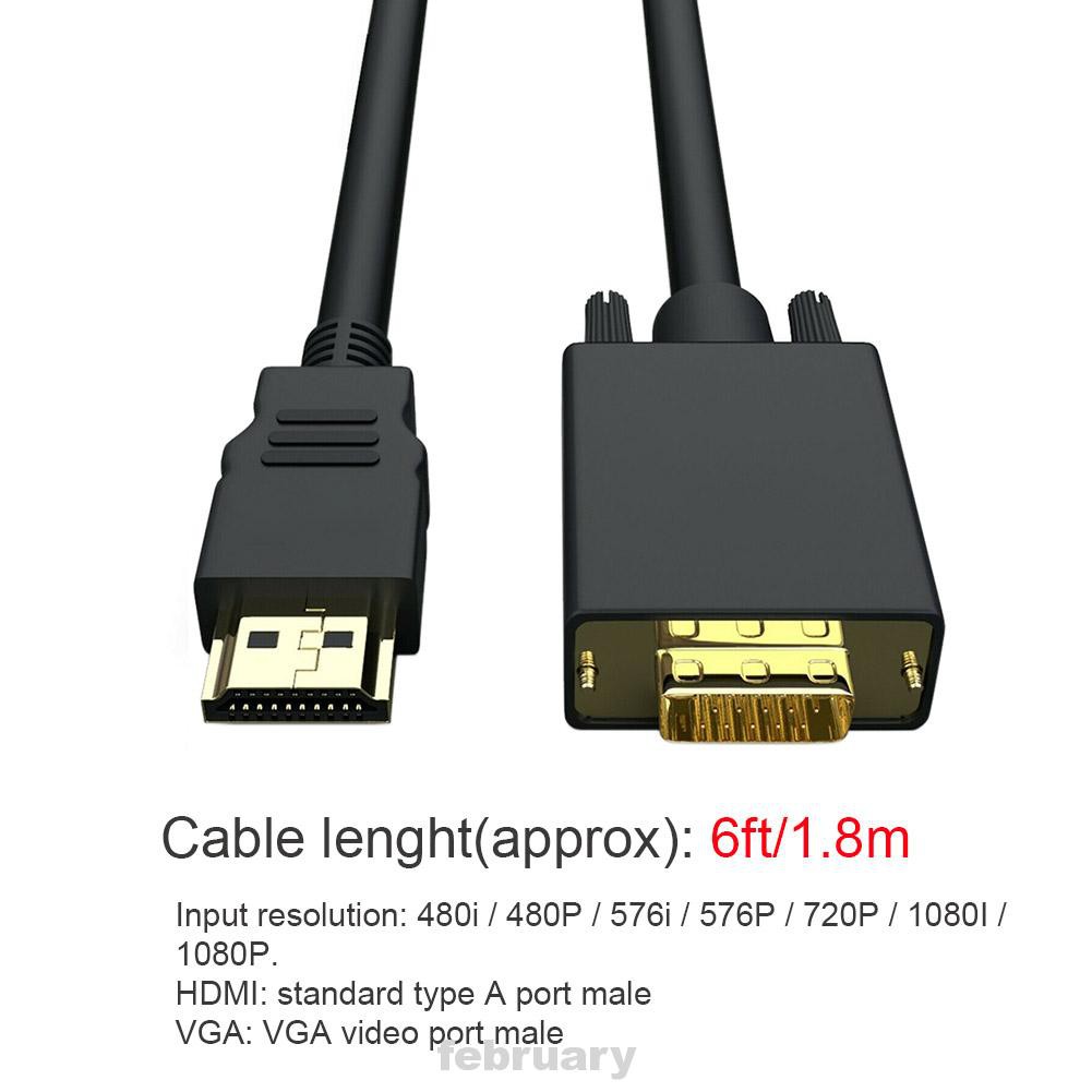 DVD Cáp Chuyển Đổi Hdmi Sang Vga 6ft 1080p Cho Pc Tv | BigBuy360 - bigbuy360.vn