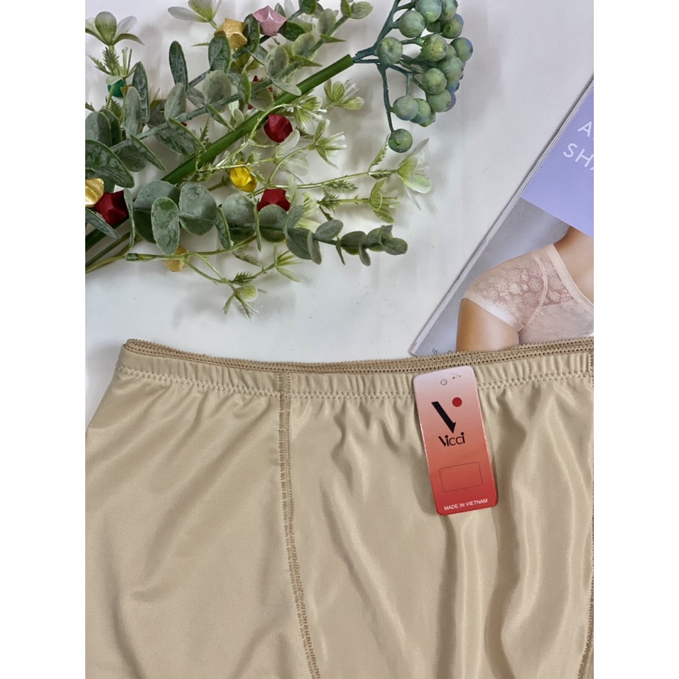 Quần lót đùi mặc trong váy gen bụng nâng mông Vicci V10 vải thun lụa Nhật mềm mịn, không lộ viền (có Bigsize) màu Da