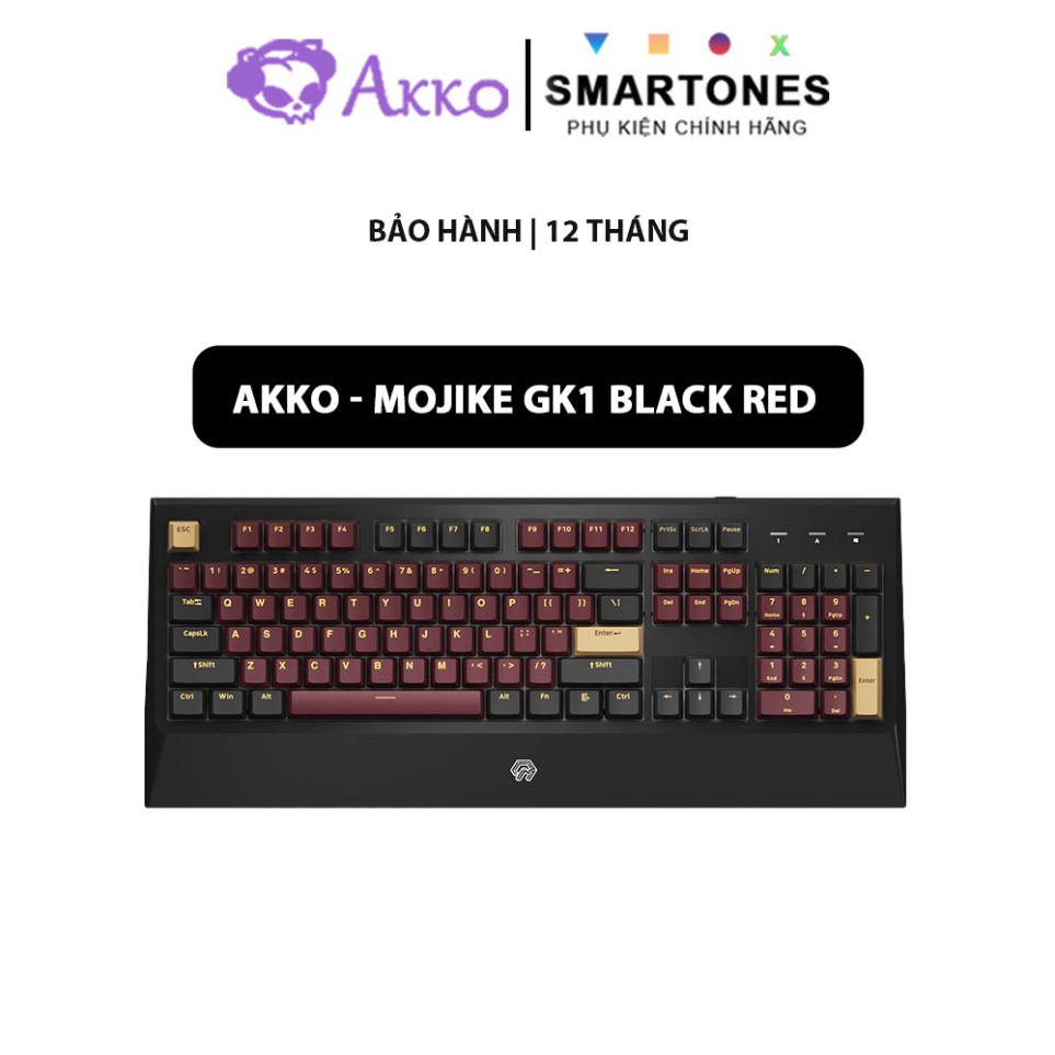 Bàn phím cơ Mojike GK1 Black Red (AKKO sw v2 / LED trắng) - Bảo hành 12 tháng