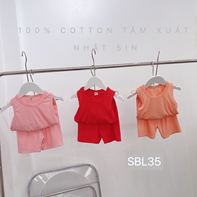 NT064 Bộ ba lỗ, sát nách chất cotton thun tăm xuất Nhật bảng màu cực iu cho bé trai, bé gái (ảnh thật, màu thật)