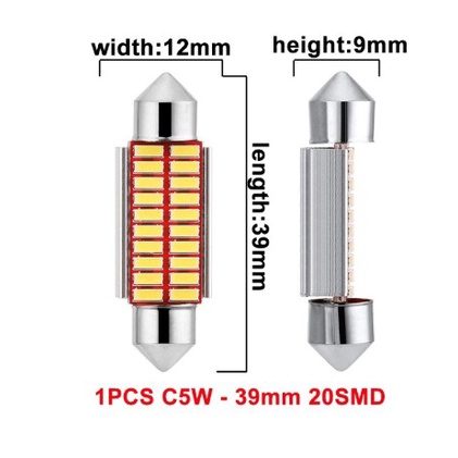 1 Bóng Đèn LED C5W 31mm 36mm 39mm 41mm Ánh Sáng Trắng 5000K Dành Cho Ô Tô