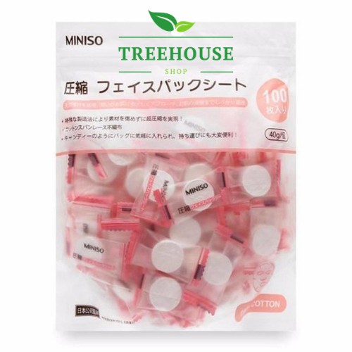 Mặt nạ nén vải không dệt tre tự nhiên Miniso gói ~ 95 - 102 viên TREEHOUSE SHOP