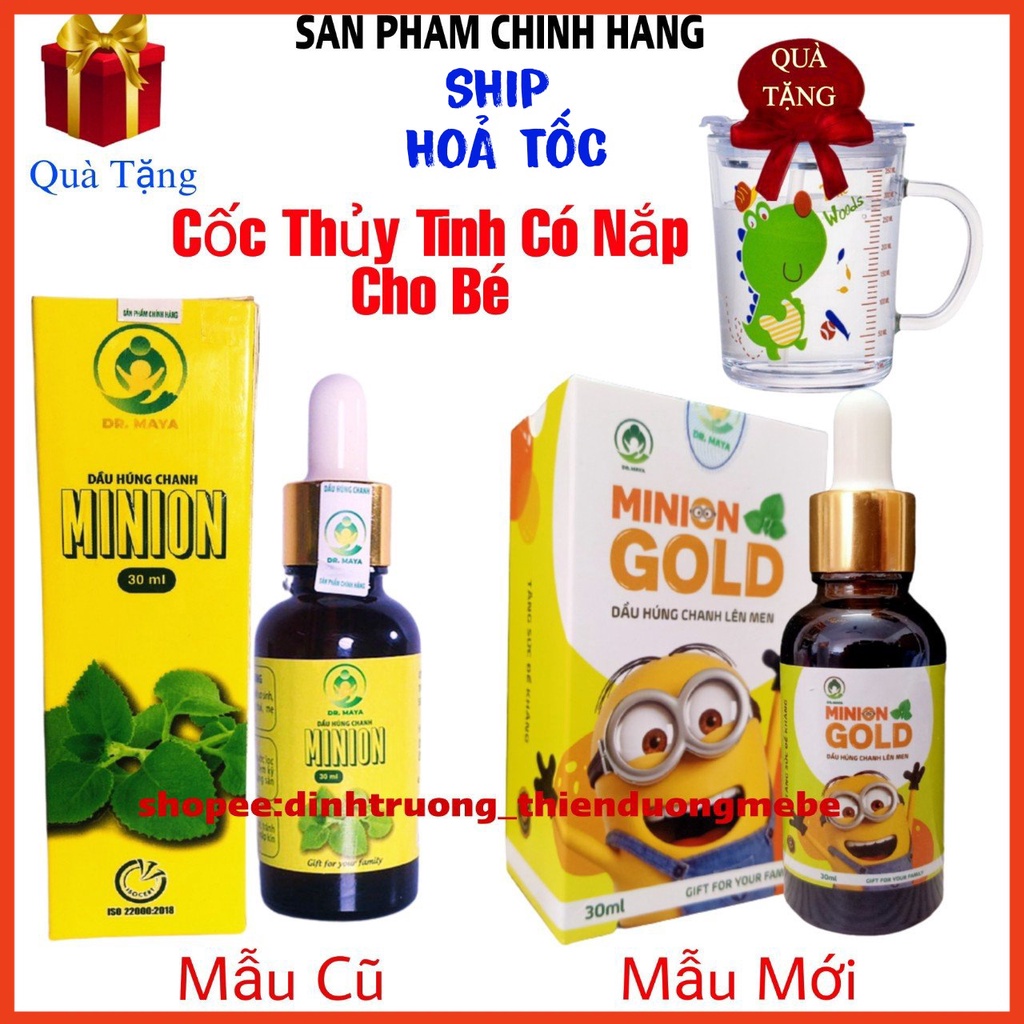 Dầu Húng chanh minion gold chính hãng - Tinh dầu húng chanh minion chính hãng tặng cốc thủy tinh