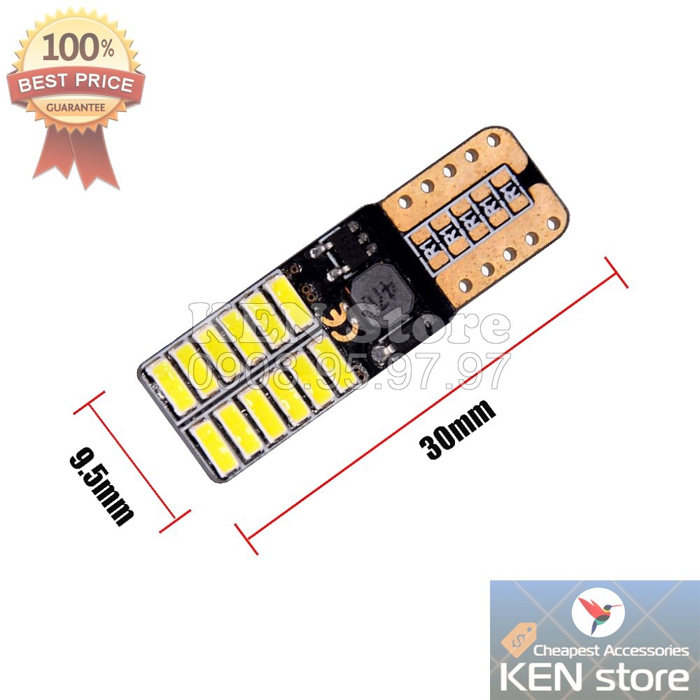 Bóng LED T10 đèn xi nhan, đèn demi 24 chip smd 4014,Smart IC cực sáng