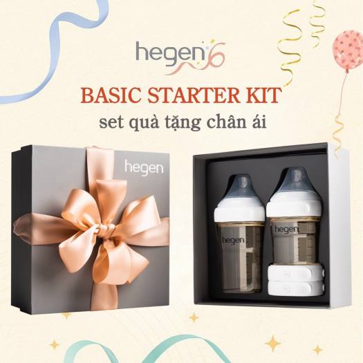 Bộ Set quà tặng Bình sữa Hegen 150ml/ 240ml Basic Stater Kit Hegen