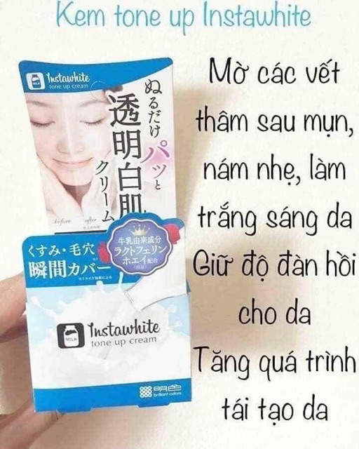 Kem dưỡng trắng da Instawhite tone up cream Meishoku Nhật Bản