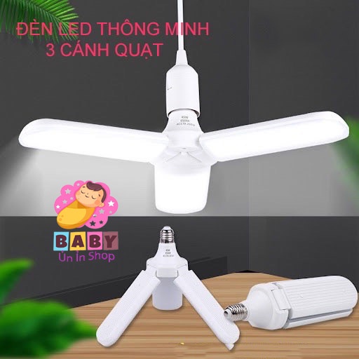 ĐÈN LED QUẠT 3 CÁNH 45W SIÊU TIẾT KIỆM ĐIỆN - THIẾT BỊ CHIẾU SÁNG THÔNG MINH CÓ THỂ ĐIỀU CHỈNH GÓC ĐỘ CÁNH QUẠT