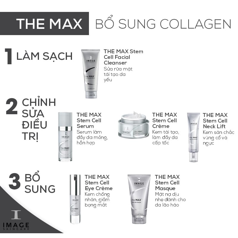 [HÀNG NHẬP KHẨU] Kem Xóa Nhăn Chống Nhăn Đánh Tan Bọng Mắt Image Skincare The Max Stem Cell Eye Creme 15ml