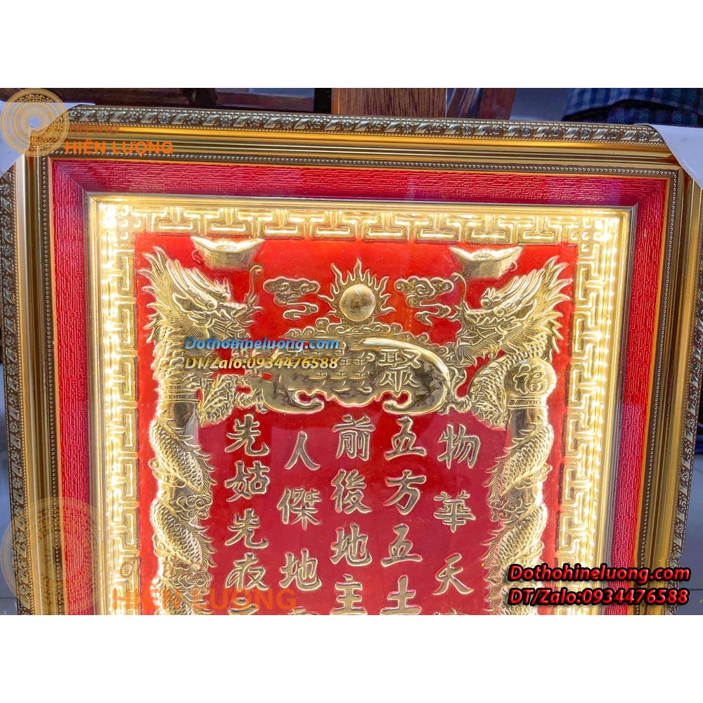Bài Vị Cửu Huyền Thất Tổ Bằng Đồng Khung Gỗ Treo Trên Bàn Thờ Gia Tiên - Đồ Thờ Hiên Lượng