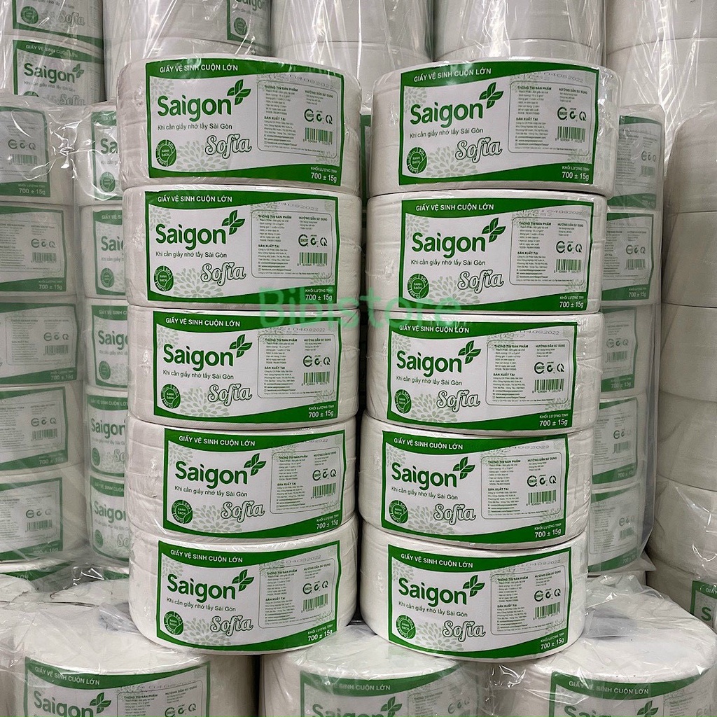 Giấy Vệ Sinh Cuộn Lớn Sài Gòn Sofia 2 Lớp 700g