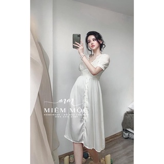 VÁY LỤA TRƠN NÚT TRƯỚC SIÊU SANG