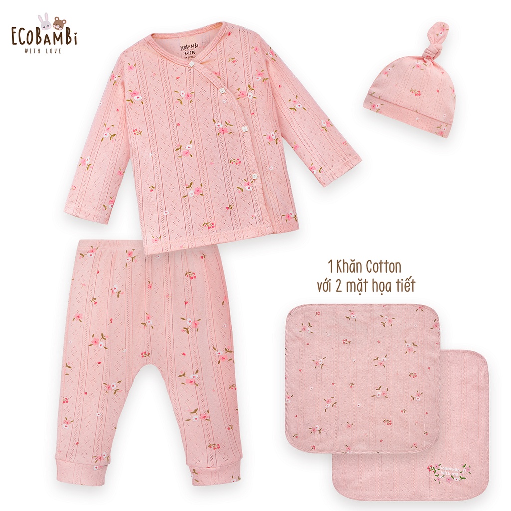 Combo 3 món - Sản phẩm bộ sơ sinh cotton cao cấp - Ecobambi