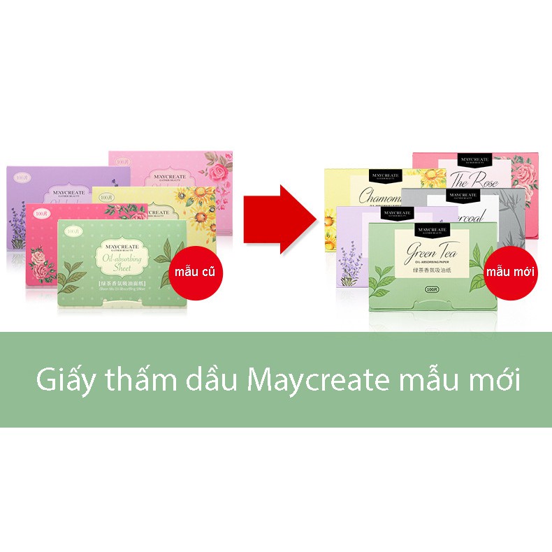 Giấy thấm dầu da mặt Maycreate 100 tờ chính hãng nội địa trung | BigBuy360 - bigbuy360.vn