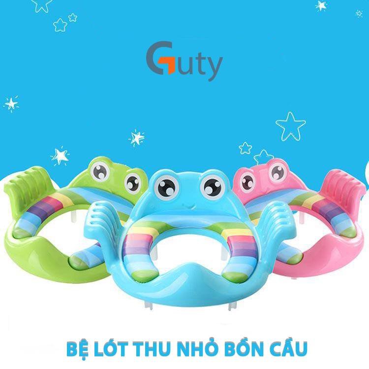 Bệ lót thu nhỏ bồn cầu có tay vịn cho bé