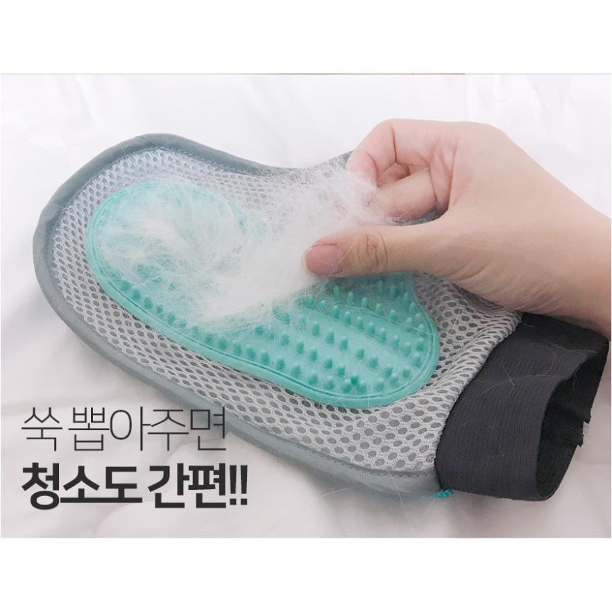 Găng tay tắm chải lông massage cho thú cưng