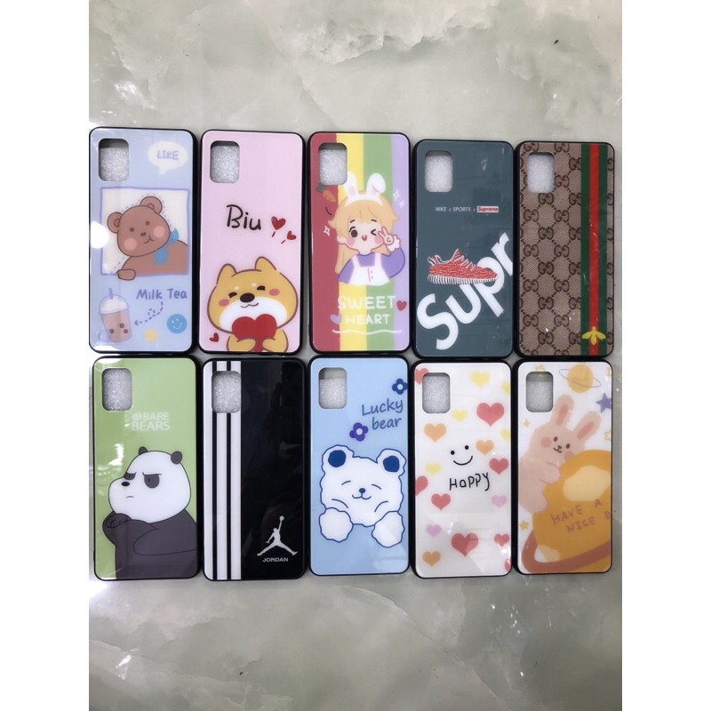 Samsung A31 Ốp lưng nhựa viền dẻo lưng kính cường lực