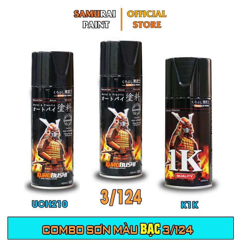 Combo Sơn Samurai Màu Bạc Chính Hãng